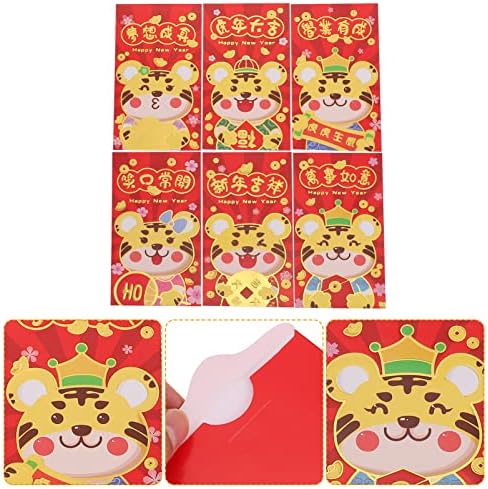 Soimiss Cash envelopes Tuba presentes 36pcs envelopes vermelhos chineses 2022 Ano Novo Chinês Hong Bao Pacotes de Money Lucky