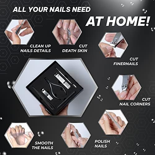 Neovn Pack 6 Cutículas premium Crecheções de fusíveis de manicure Ferramentas de manicure - arquivo de unhas da unha profissional - Removedor de cutículas Kit de unhas de ferramentas - aparador de unhas inoxidáveis