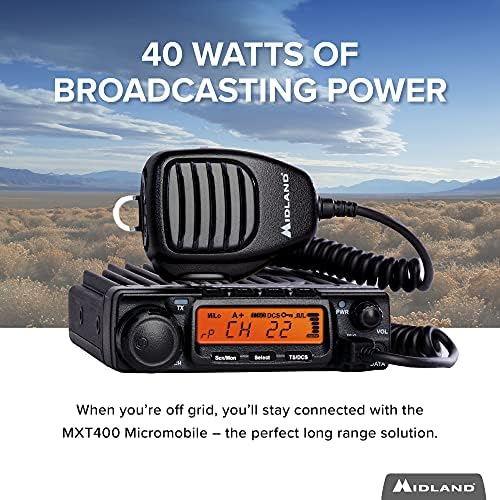MIDLAND-MXT400 + ER310-40 WATT Micromobile Microphone Radio e manivela de emergência clima AM/FM Pacote de rádio