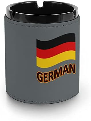 Alemanha Bandeira Cinzel de couro para cigarros redondo bandejas de cinzas para escritório em casa e restaurantes