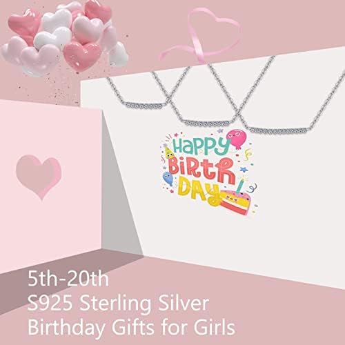 Presentes de aniversário de storup para colar de meninas, S925 Pingente de prata esterlina Colar CZ