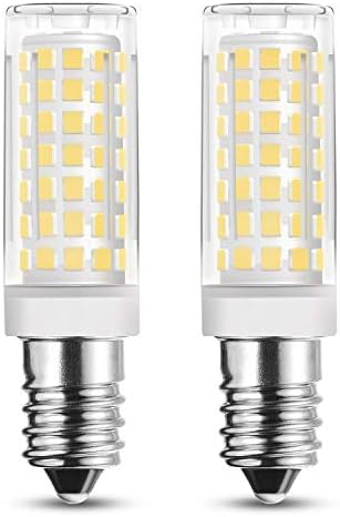 Rayhoo 2pcs E14 Lâmpadas de LED de base 8W LUZ LED equivalente a bulbo incandescente de 60W, lâmpada base européia E14, chipsets de LED 88-2835-SMD, não diminuídos, 110-130V, branco quente 2800-3200K, 550lm