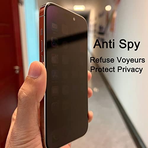 Akarmovo 2 Pacote de privacidade Protetor de tela leve anti-azul para o iPhone 14 Pro + 2 Pacote Lente de câmera Protetor, Anti-Spy Blocking Protection Eye Protection