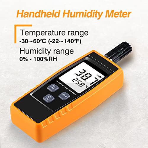 Medidor de umidade portátil, higrômetro digital Termômetro 0 ~ RH/ -30 ~ 60 ° C DISPLAÇÃO LCD Display Backlight Tester Medador