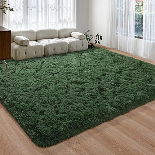 Tapete de área de pettop tapete macho de tapete macio, tapetes verde-escuros de 4x6 pés para o quarto da sala do quarto do quarto