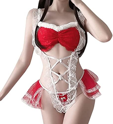 Lingerie para mulheres abertas viril feminina lingerie vermelha santa babydolls químicos Conjunto