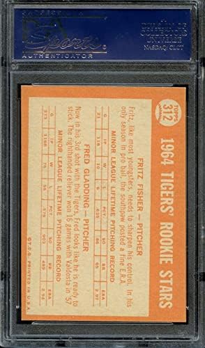 1964 Topps #312 Fritz Fisher/Fred Gladding Tigers Rookies PSA 8 Tigres