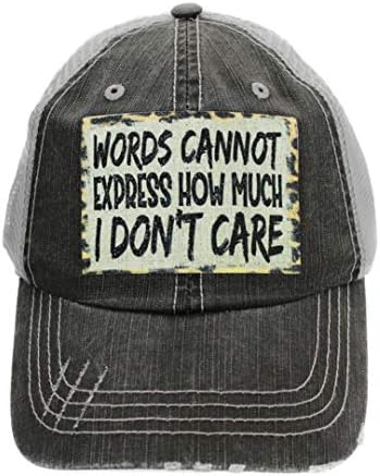 R2N Fashions Caps de beisebol feminino Palavras não podem expressar ditados engraçados Chapéu de caminhoneiro