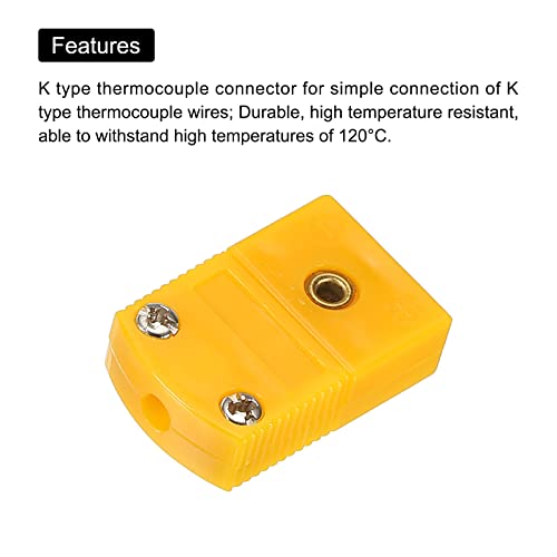 Conectores de fio de arame de termopar do tipo meccanidade K Adaptador feminino Adaptador de alta temperatura 120 °