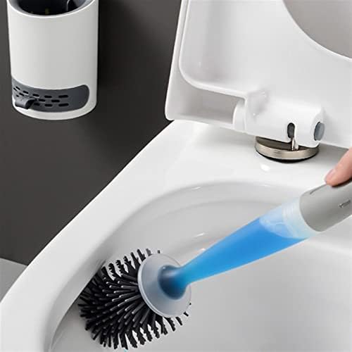 Escova de vaso sanitário zukeems pincel de silicone para banheiro pincel de vaso sanitário montado na parede com escova
