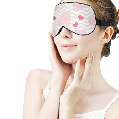 Cute rosa -da -índia porquinha máscaras de dormir tampa de olho blecaout com tira elástica ajustável