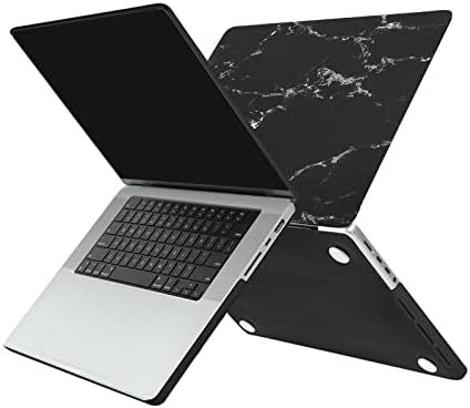 Mosis Compatível com MacBook Pro 16 polegadas Caso 2023 2022 2021 Release M2 A2780 A2485 M1 PRO/MAX CHIP com ID de toque, caixa de casca dura de plástico e capa de teclado e protetor de tela, mármore preto