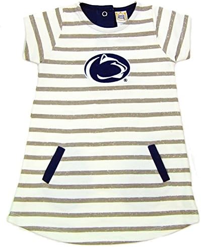 Oficialmente licenciado NCAA Girls French Terry Dress com acabamentos e listras de contraste, para crianças pequenas