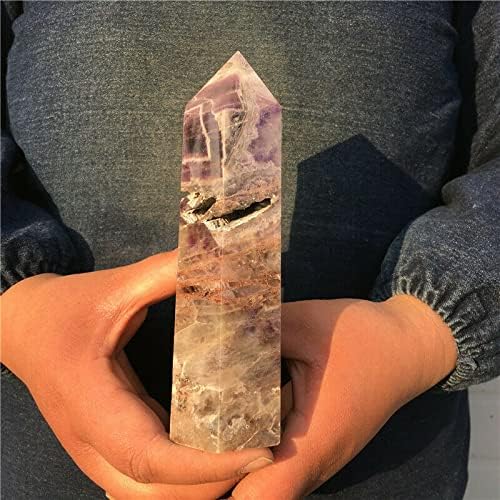 550G Sonho roxo natural de Amethyst Crystal Obelisk Quartz Wand Cura Point