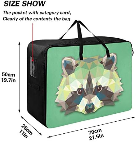 Bolsa de armazenamento de roupas emelivor forço para colcha - Bolsa de organizadores de cães geométricos de grande capacidade com bolsas de armazenamento de decoração para zíperes para quarto