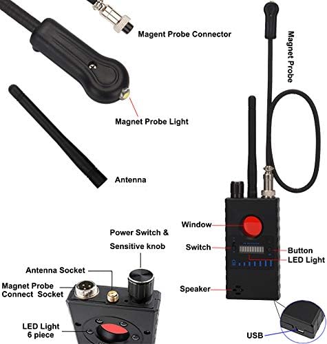 Detectores de câmeras ocultas de bluedery Dispositivos de detectores de câmeras espiões Bug RF Dispositivo de escuta Carro GPS Detector