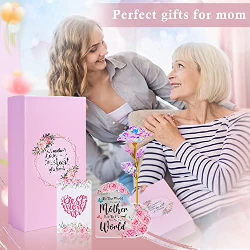 Presentes para mamãe, Galaxy Rose Gifts Para mamãe, presentes de aniversário para mamãe, presentes para mamãe de Daugther, coração gravado