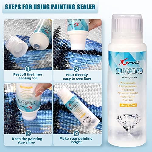 Diamond Painting Sealer 2 pacote 240ml 5d Pintura de diamante cola selador permanente e efeito brilho Efeito Diamante