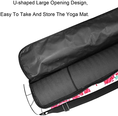 Maneki Neko Lucky Cat com Florals Yoga Mat Bags Full-Zip Yoga Carry Bag para homens, Exercício de ioga transportadora