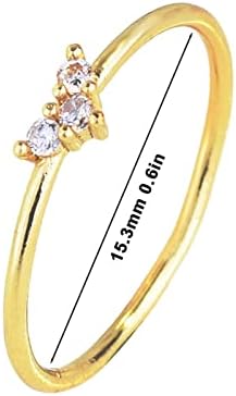 Anéis vintage para mulheres anel de ouro incrustado com diamante de zircão extremamente esbelto anel de amor feminino
