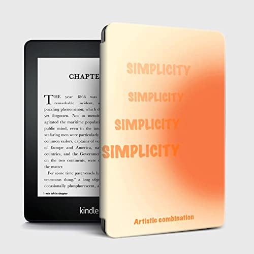 Caso para o Kindle 7th Generation Case com capa de protetor inteligente Auto/Sleep, impressão de letra de gradiente laranja, Kindle